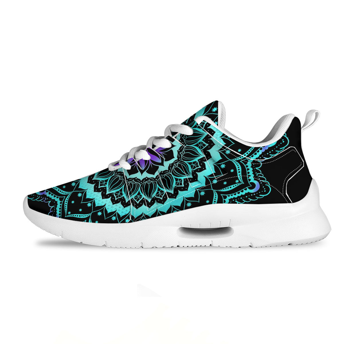 Abstract Mandala Teal And Purple Print Tennis Shoes-grizzshop