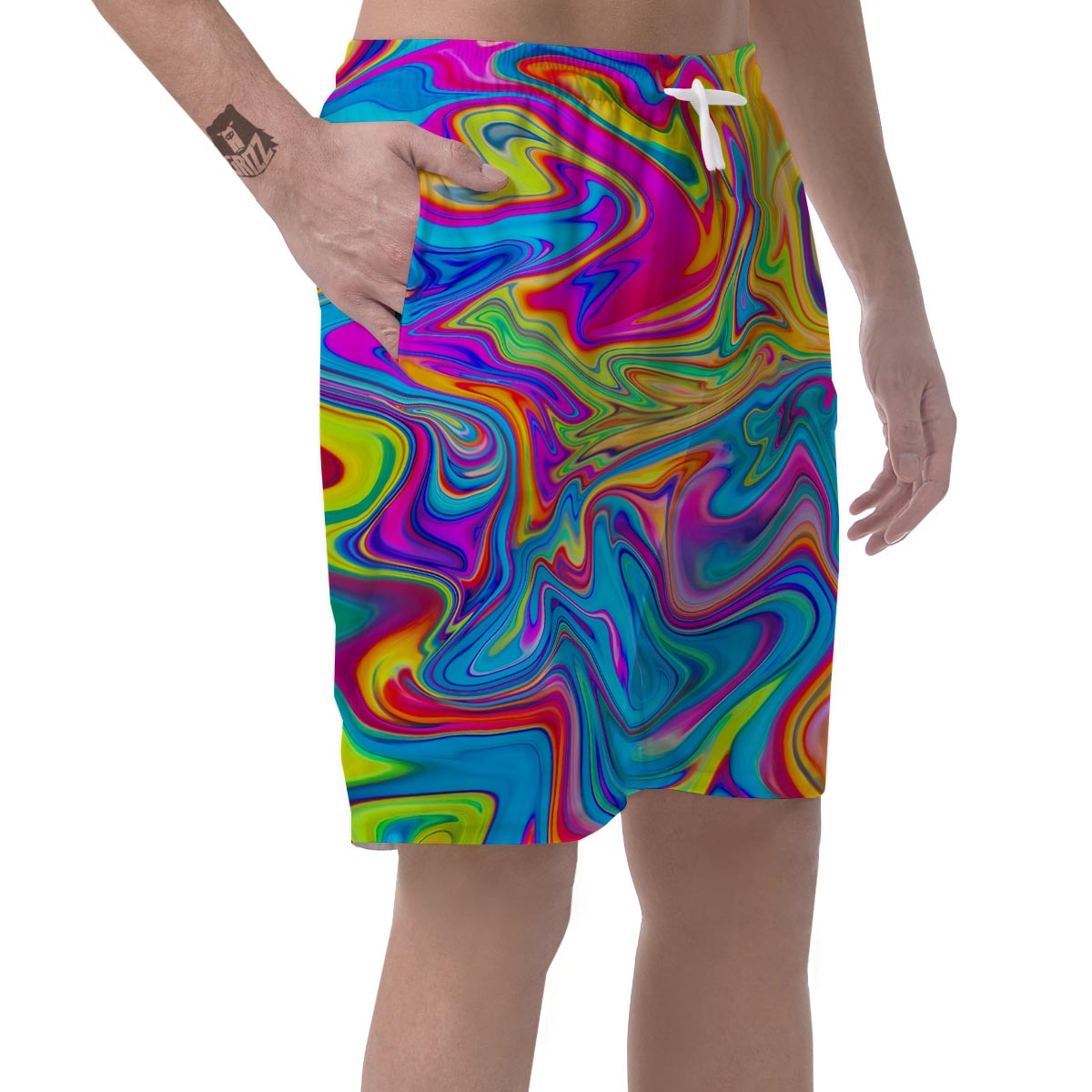 Abstract Mixing Ink Men's Shorts-grizzshop
