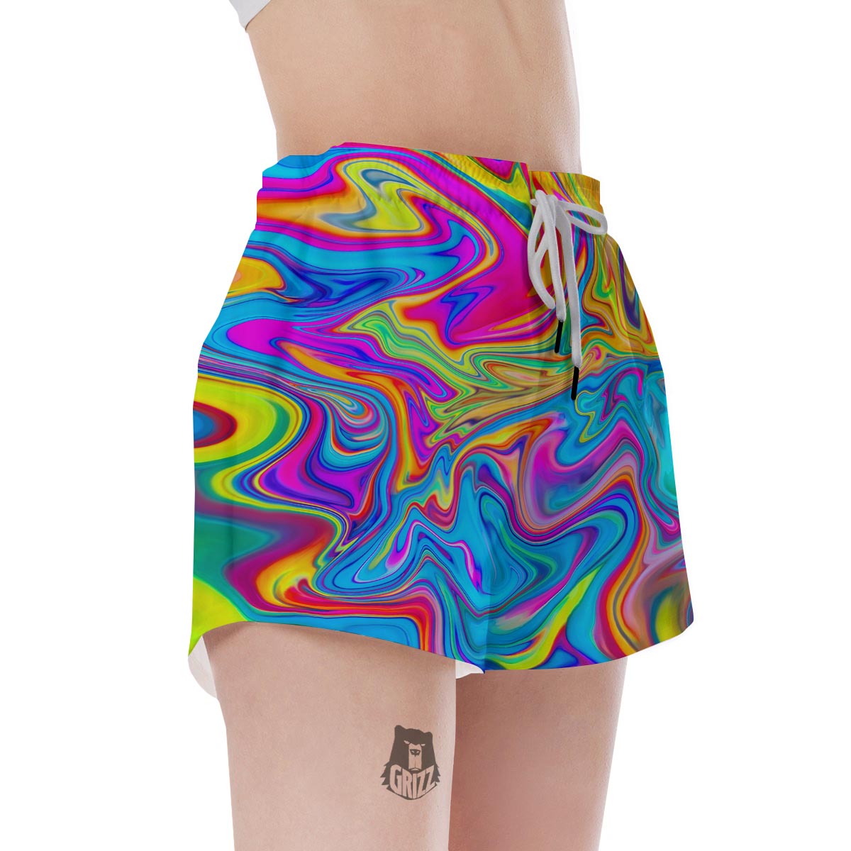 Abstract Mixing Ink Women's Shorts-grizzshop