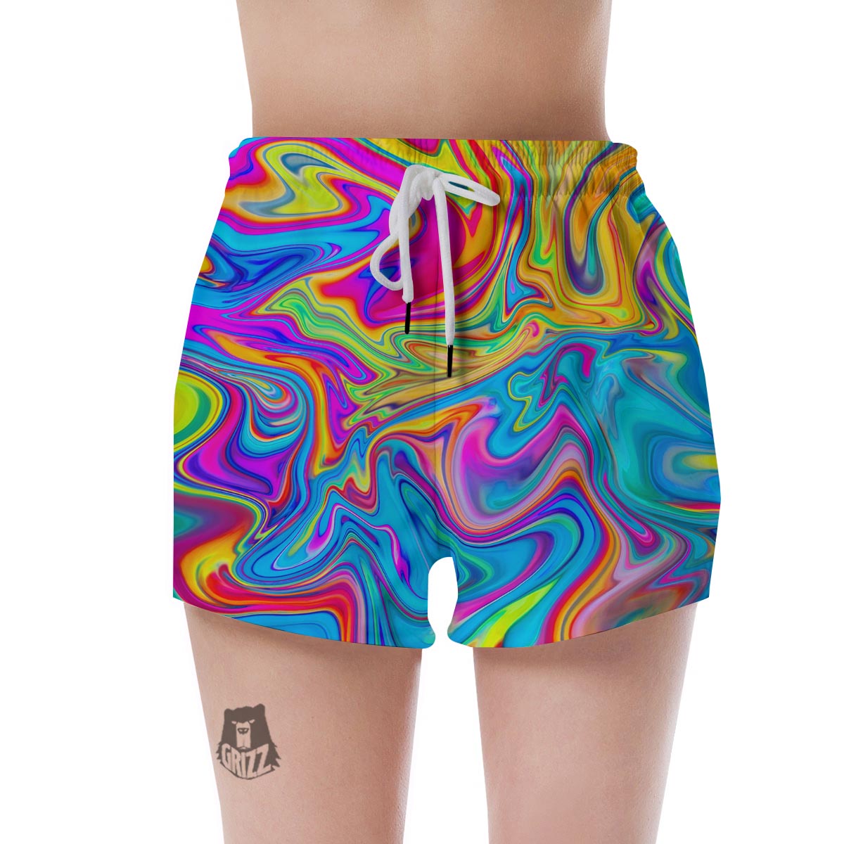 Abstract Mixing Ink Women's Shorts-grizzshop