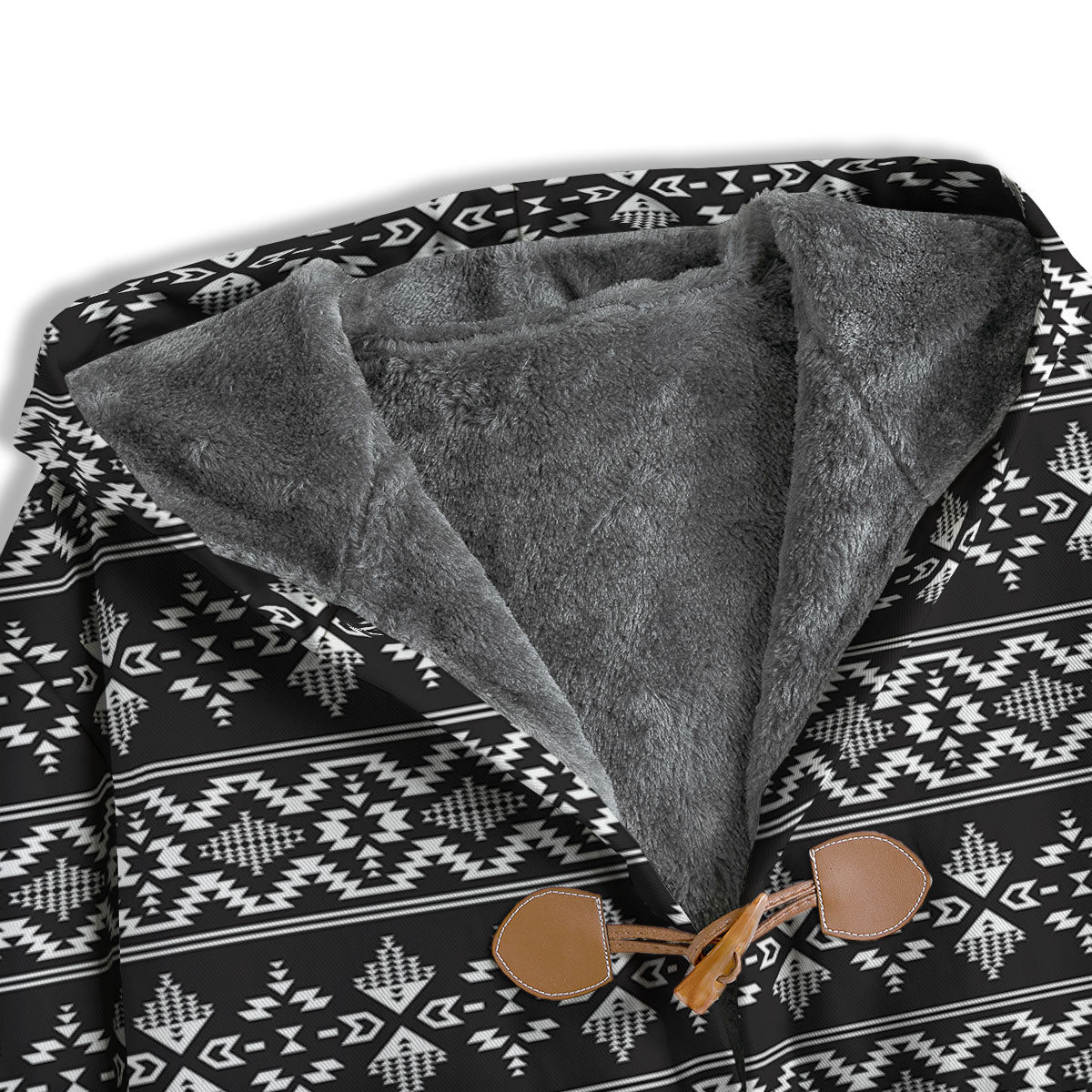 Abstract Navajo White And Black Print Men's Windbreaker Jacket-grizzshop