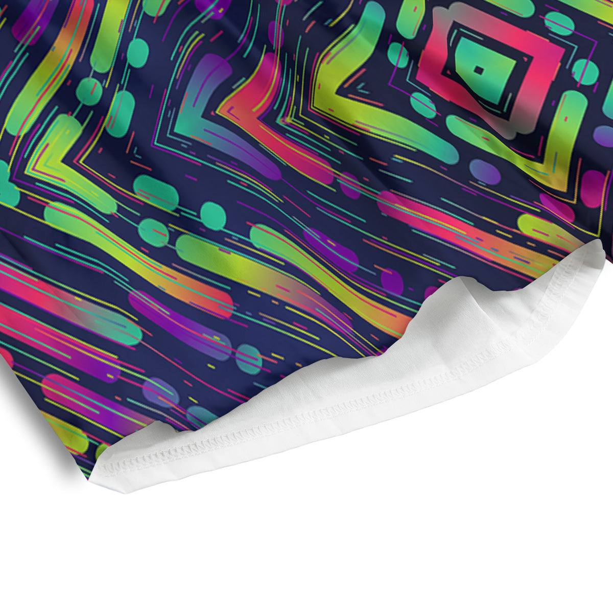 Abstract Neon Colorful Stripes Print Pattern Men's Athletic Shorts
