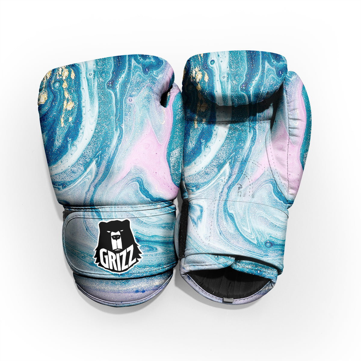 Abstract Ocean Marble Pink Blue Print Pro Boxing Glove