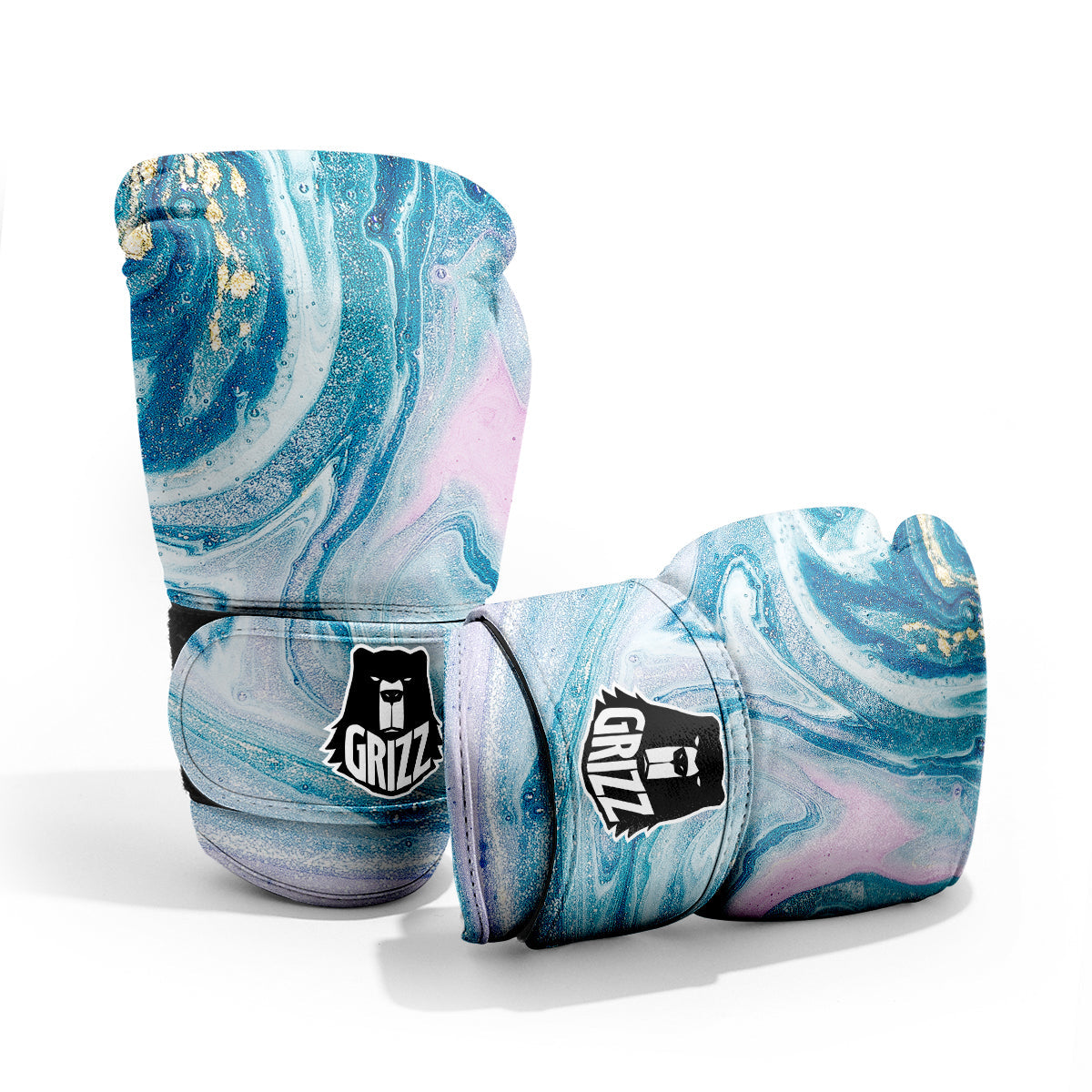 Abstract Ocean Marble Pink Blue Print Pro Boxing Glove