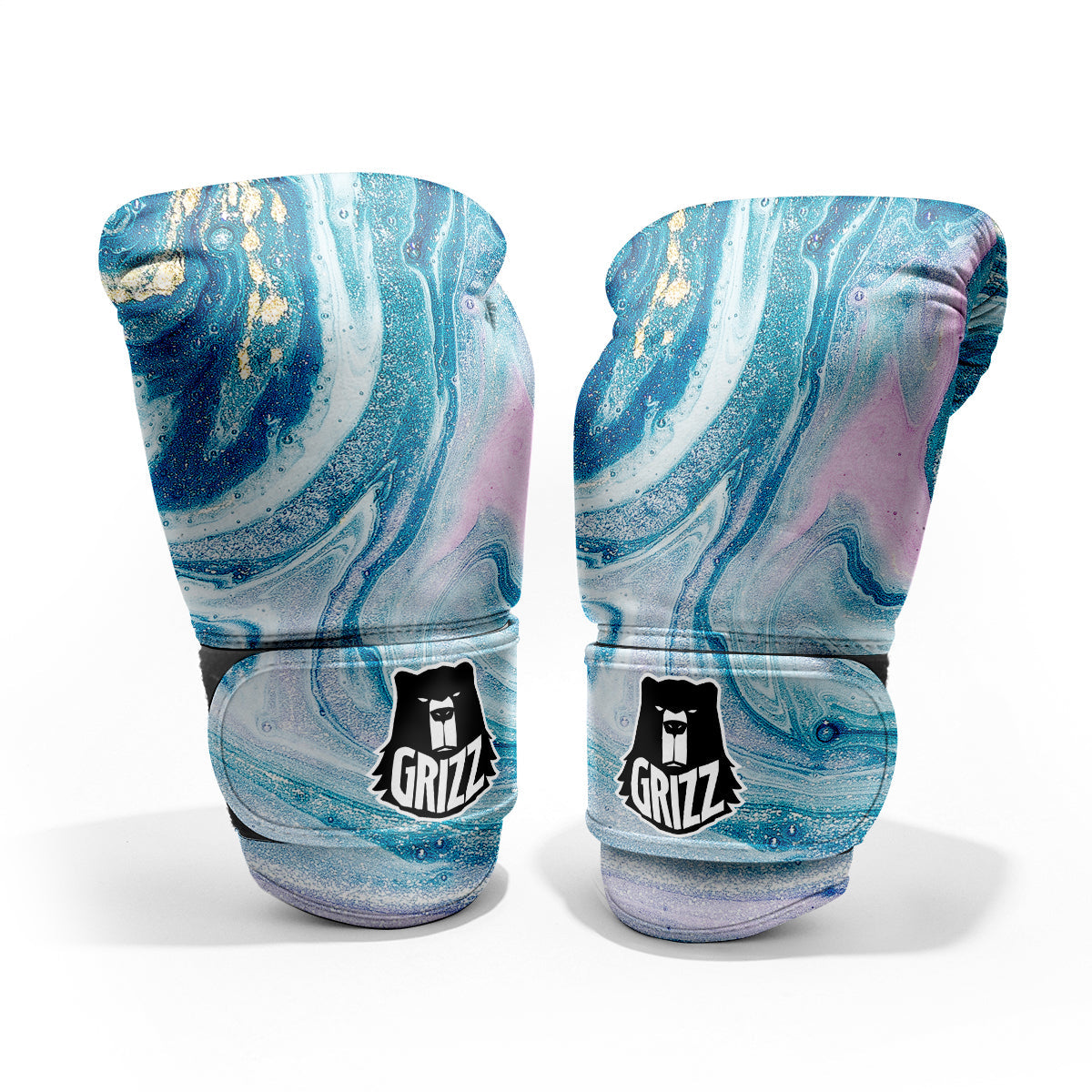 Abstract Ocean Marble Pink Blue Print Pro Boxing Glove