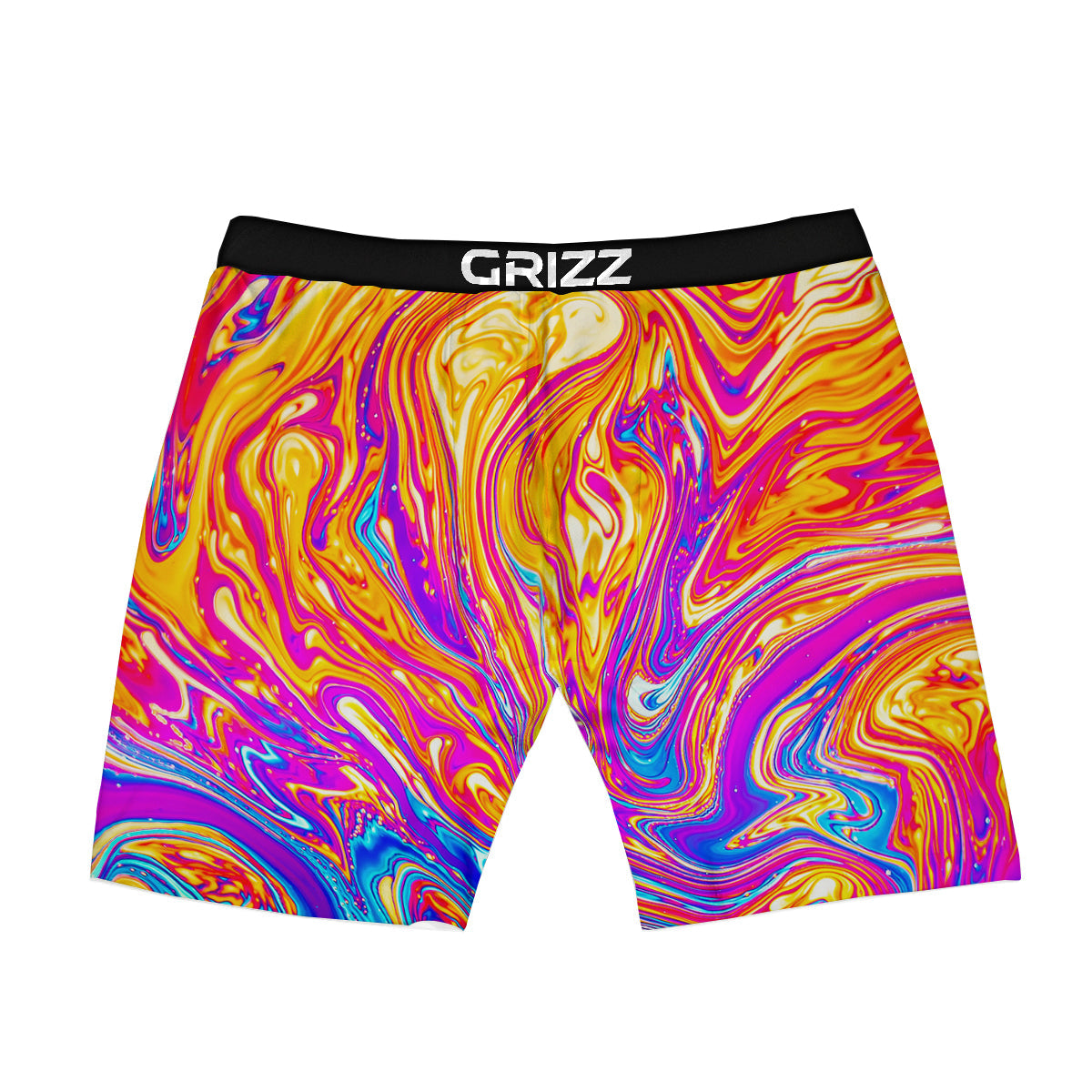 Abstract Orange Psychedelic Print Boxer Briefs-grizzshop