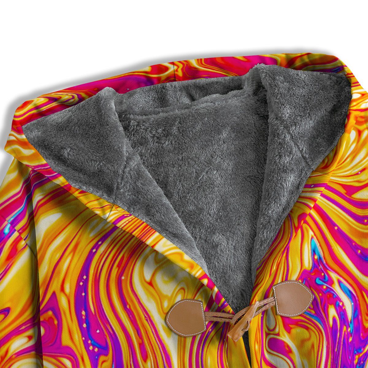 Abstract Orange Psychedelic Print Men's Windbreaker Jacket-grizzshop