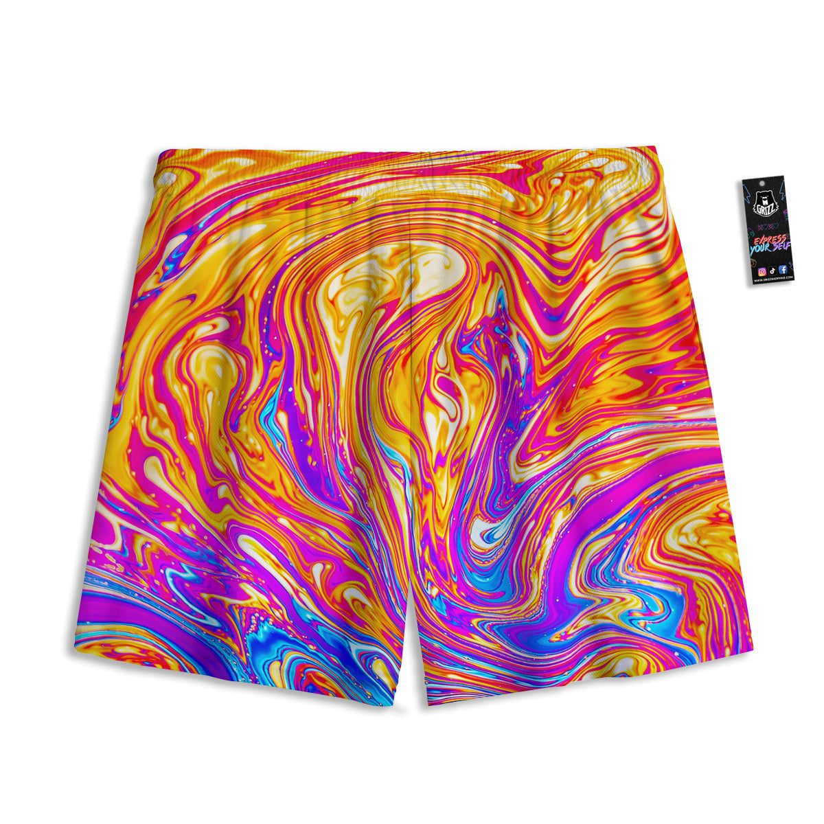 Aries Sign Black And Gold Print Mesh Shorts