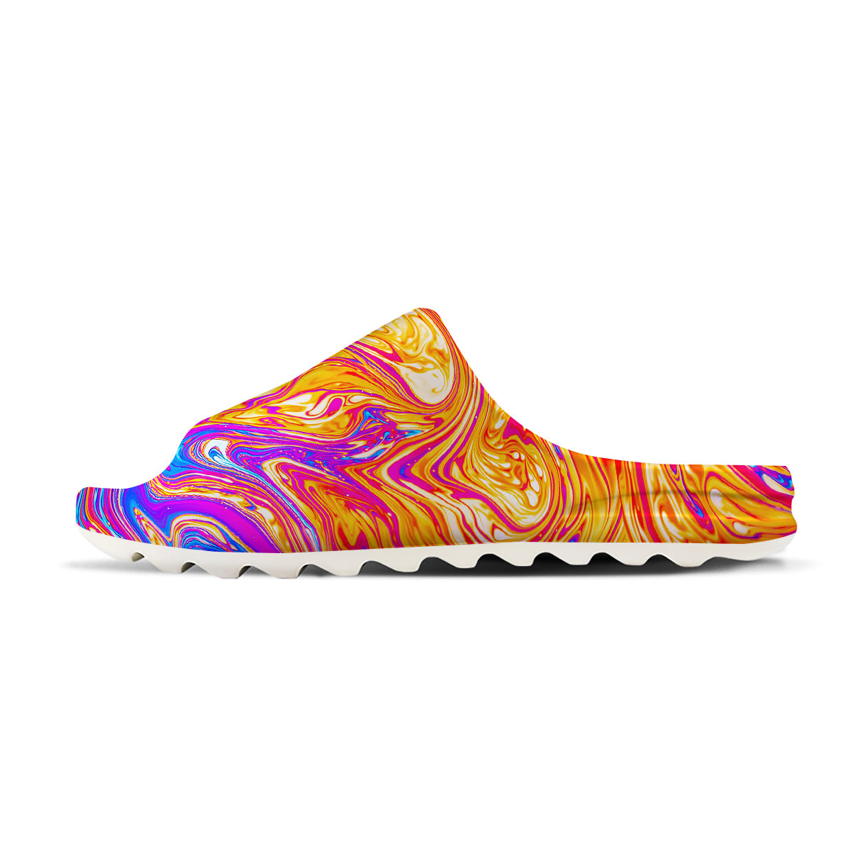 Abstract Orange Psychedelic Print Sandals-grizzshop