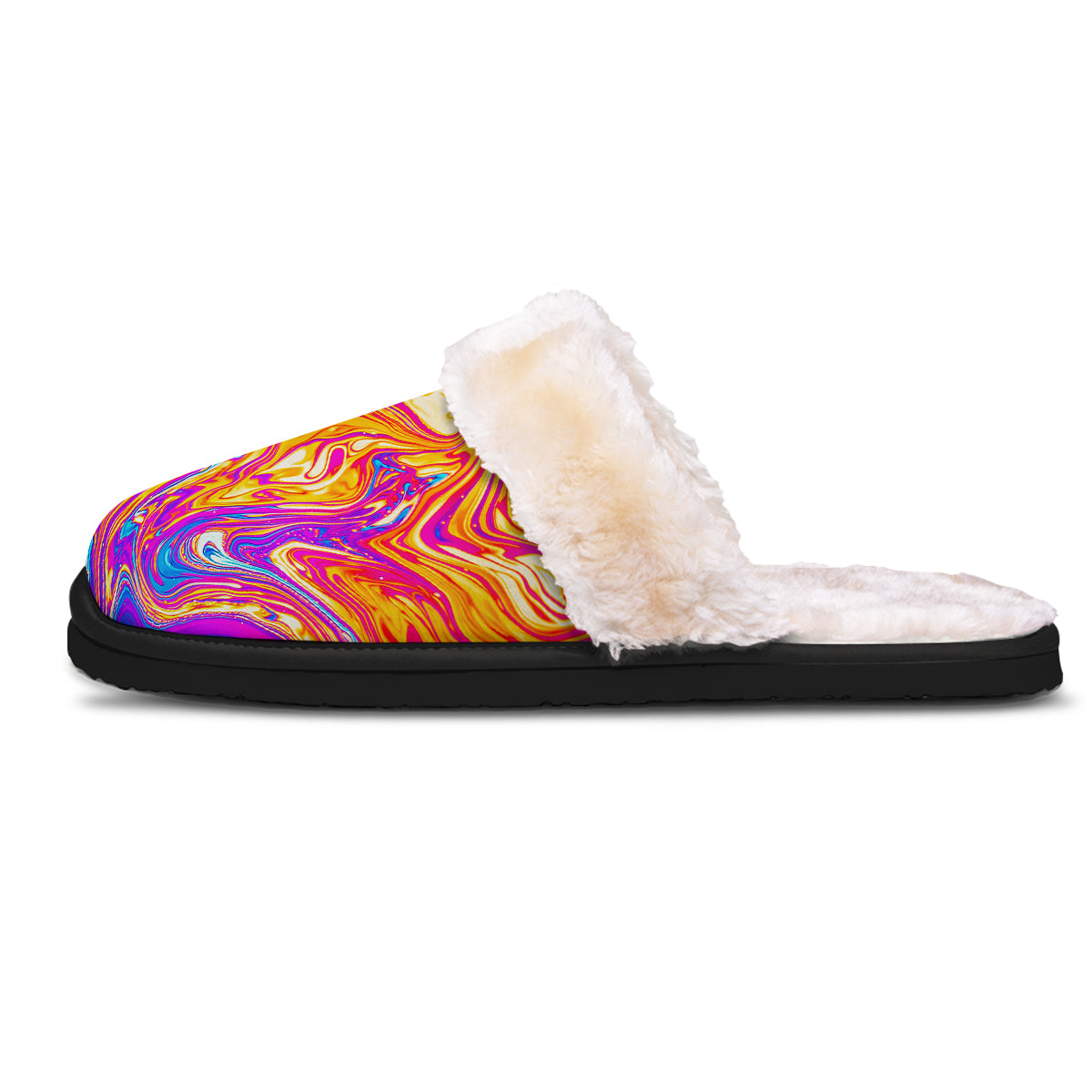 Abstract Orange Psychedelic Print Slippers-grizzshop