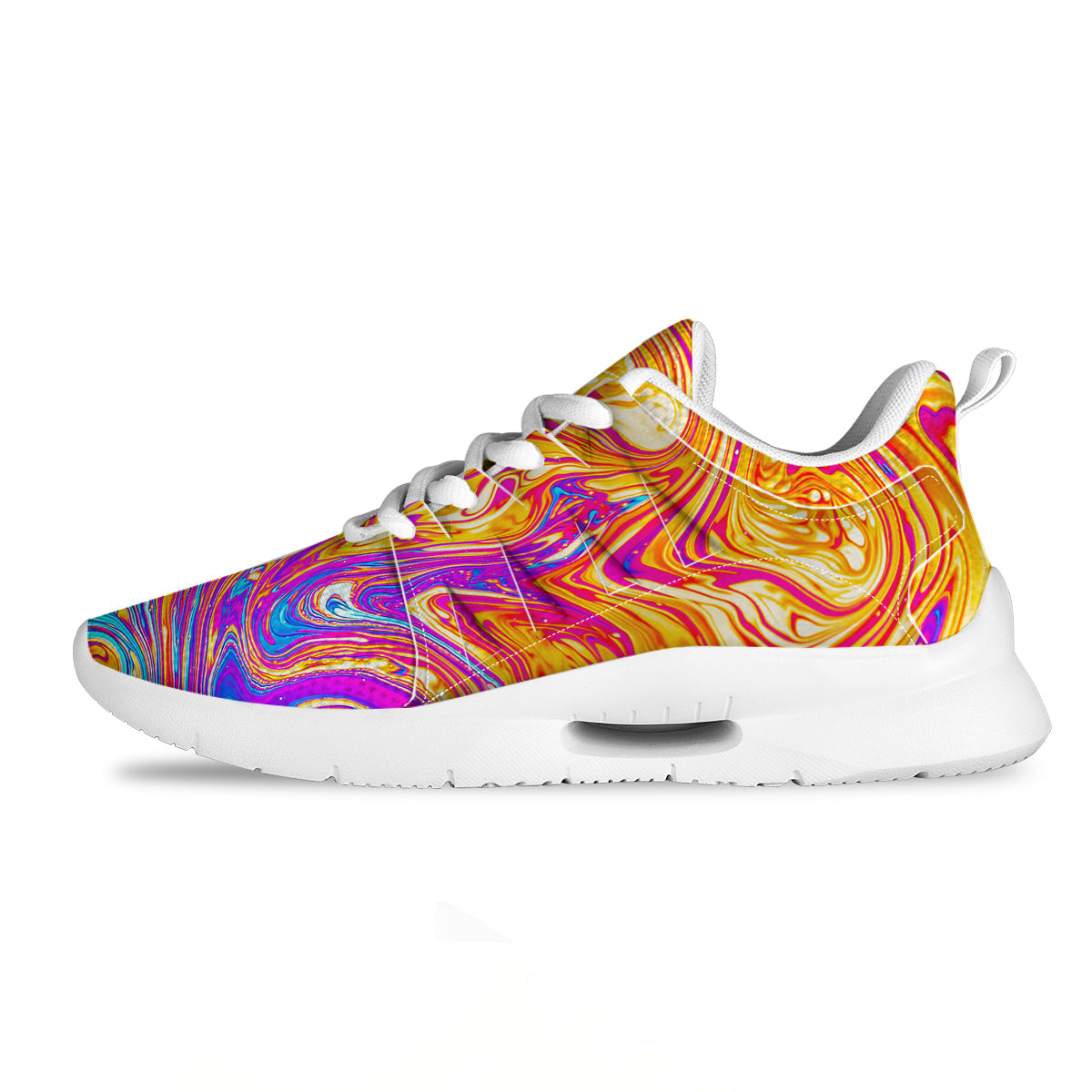 Abstract Orange Psychedelic Print Tennis Shoes-grizzshop