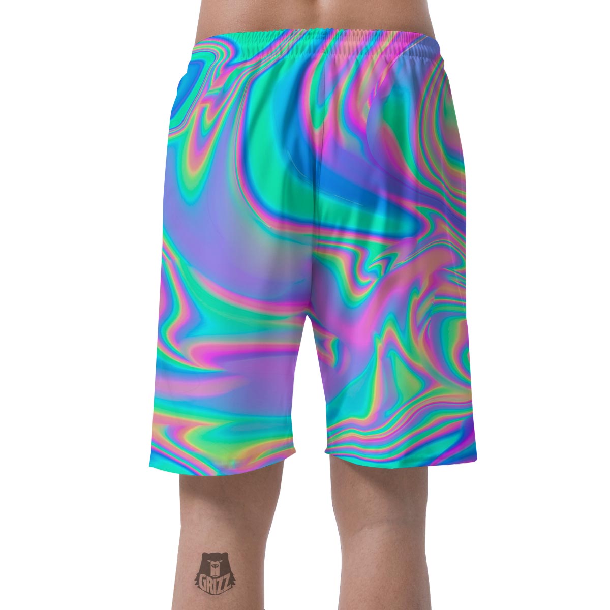 Abstract Pastel Holographic Men's Shorts-grizzshop