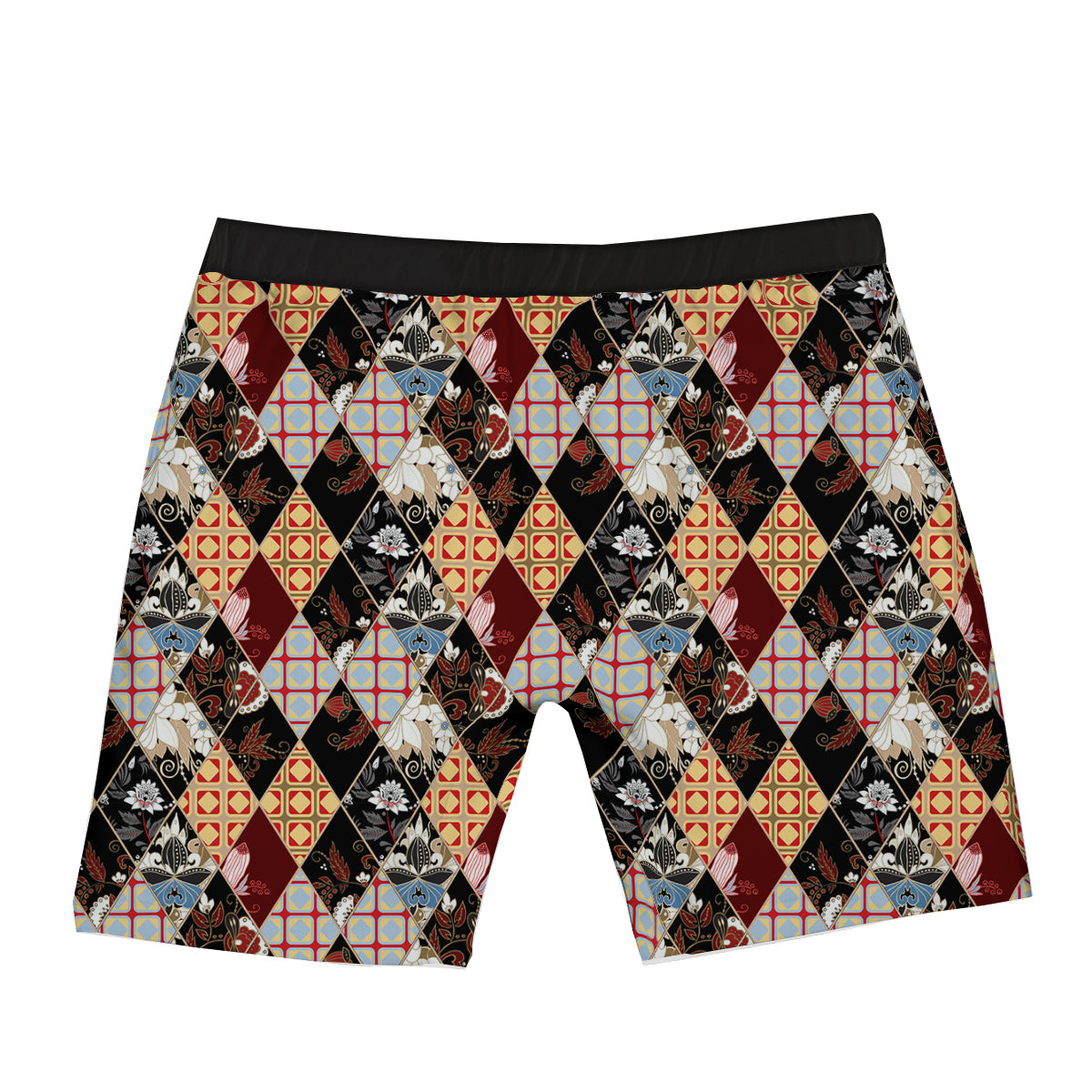 Abstract Patchwork Floral Print Pattern Boxer Briefs-grizzshop