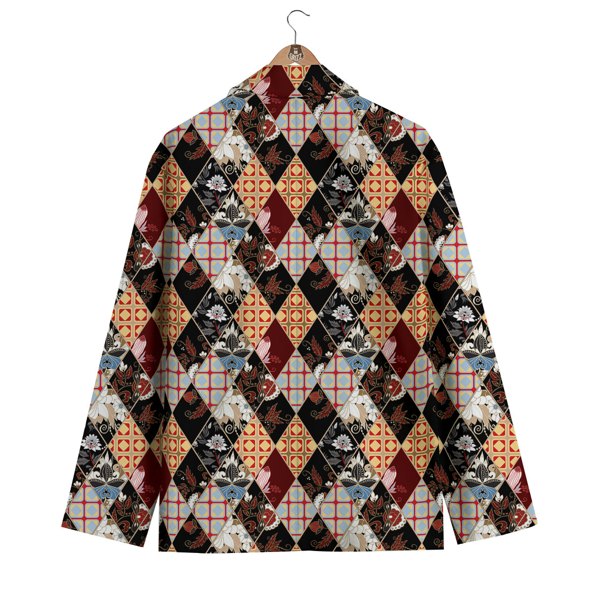 Abstract Patchwork Floral Print Pattern Men's Blazer-grizzshop