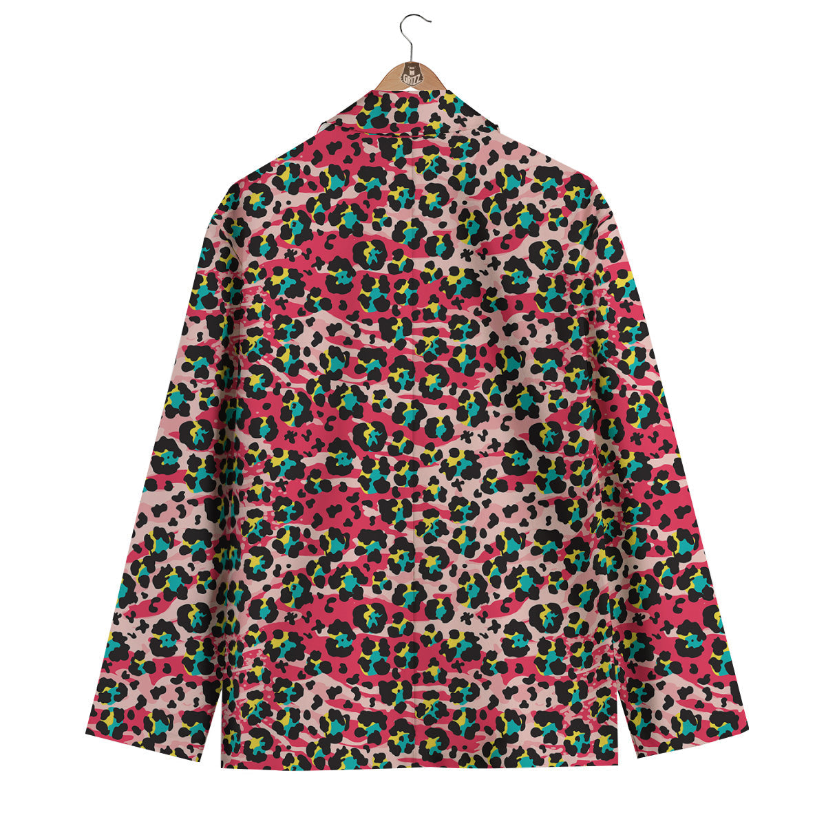 Abstract Pink Leopard Skin Print Pattern Men's Blazer-grizzshop