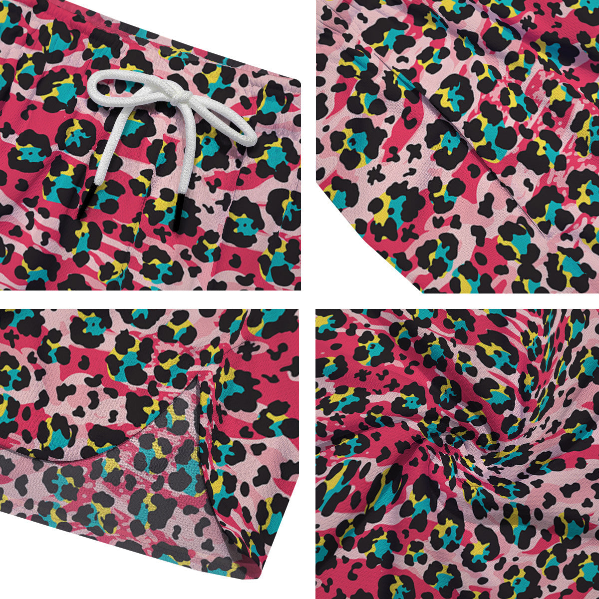 Abstract Pink Leopard Skin Print Pattern Men's Running Shorts-grizzshop