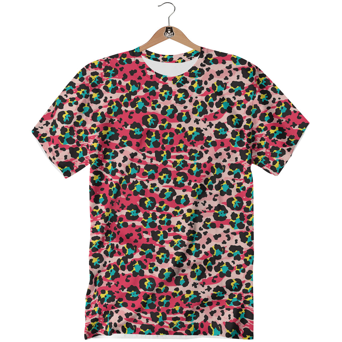 Abstract Pink Leopard Skin Print Pattern T-Shirt-grizzshop