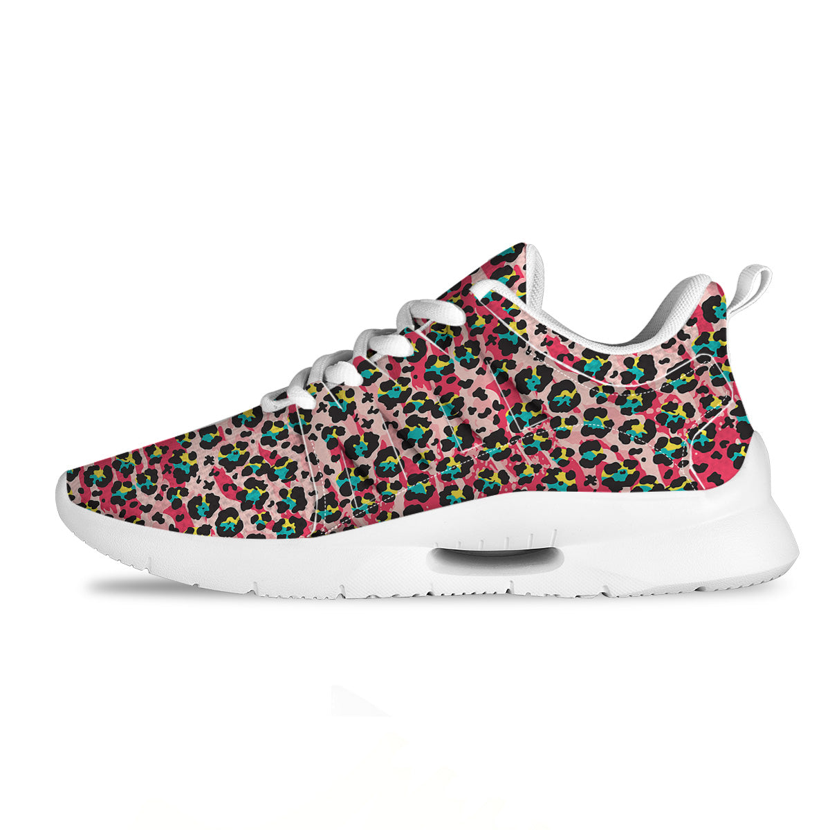 Abstract Pink Leopard Skin Print Pattern Tennis Shoes-grizzshop