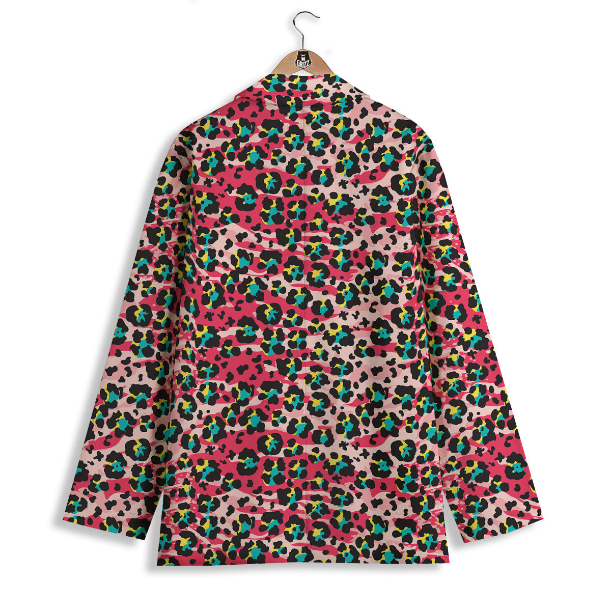 Abstract Pink Leopard Skin Print Pattern Women's Blazer-grizzshop