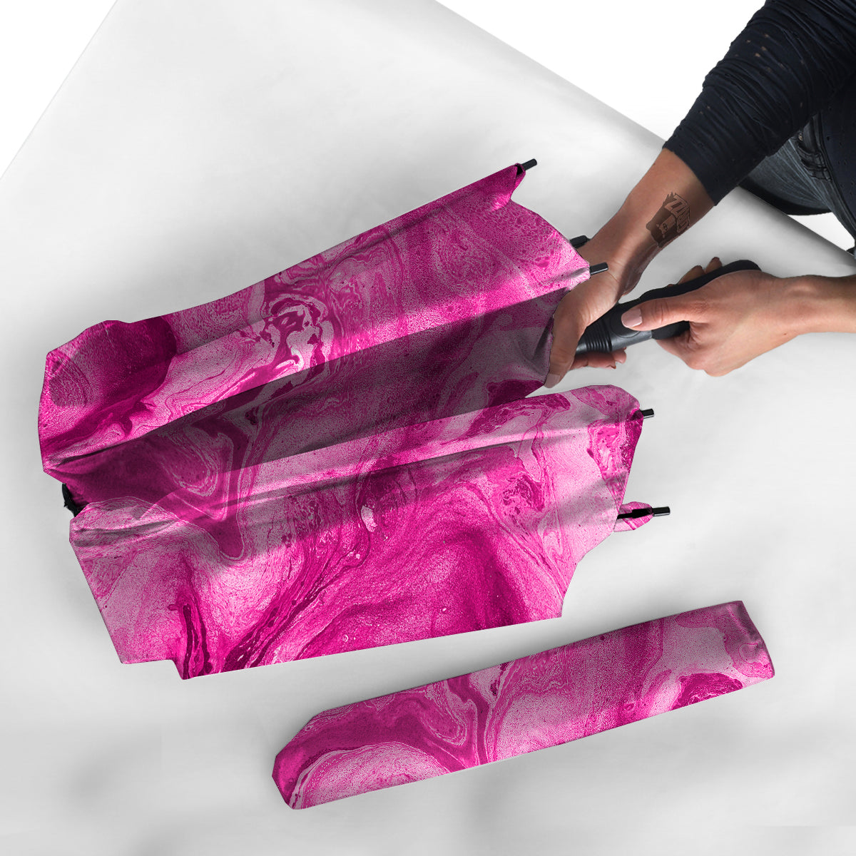 Abstract Pink Marble Print Umbrella-grizzshop