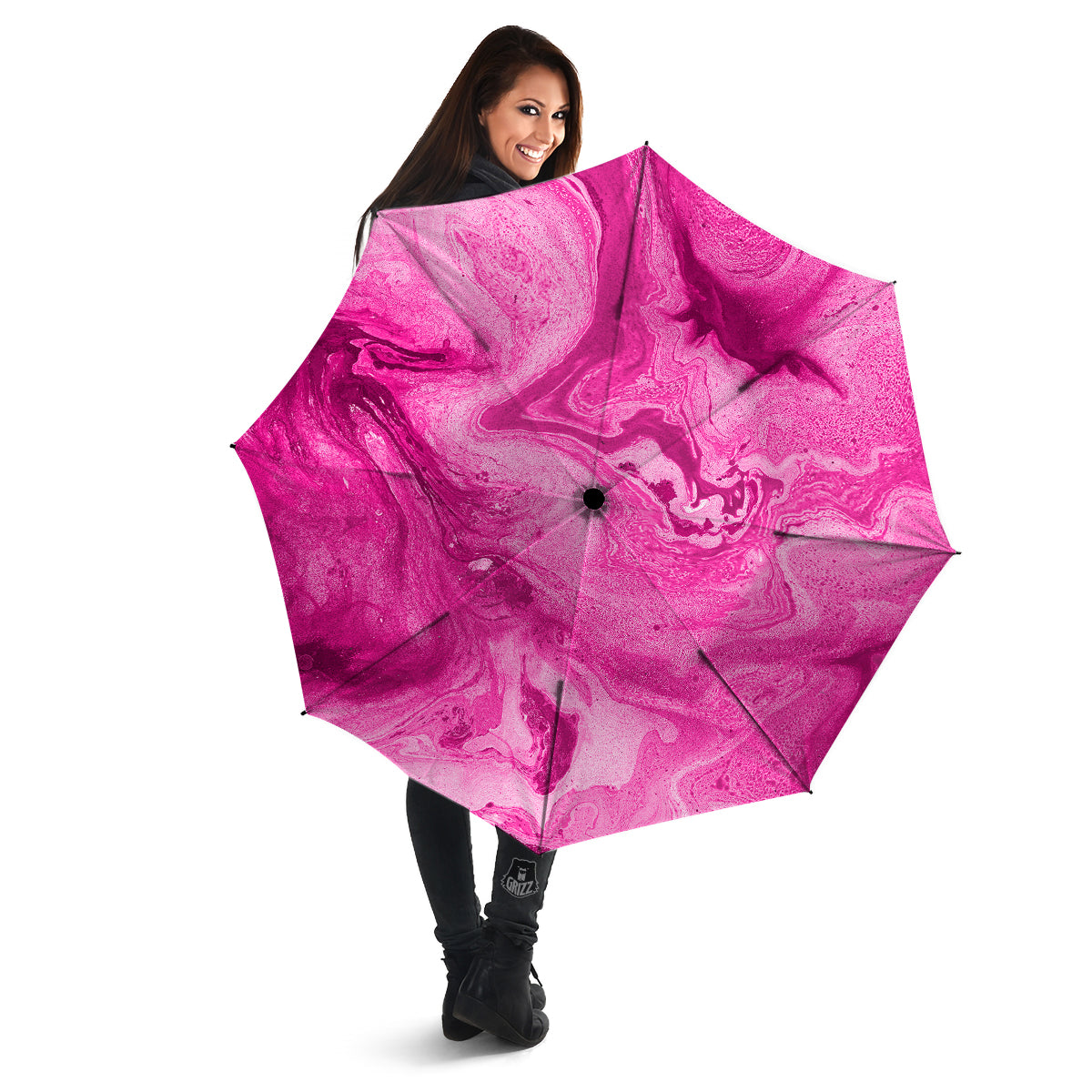 Abstract Pink Marble Print Umbrella-grizzshop