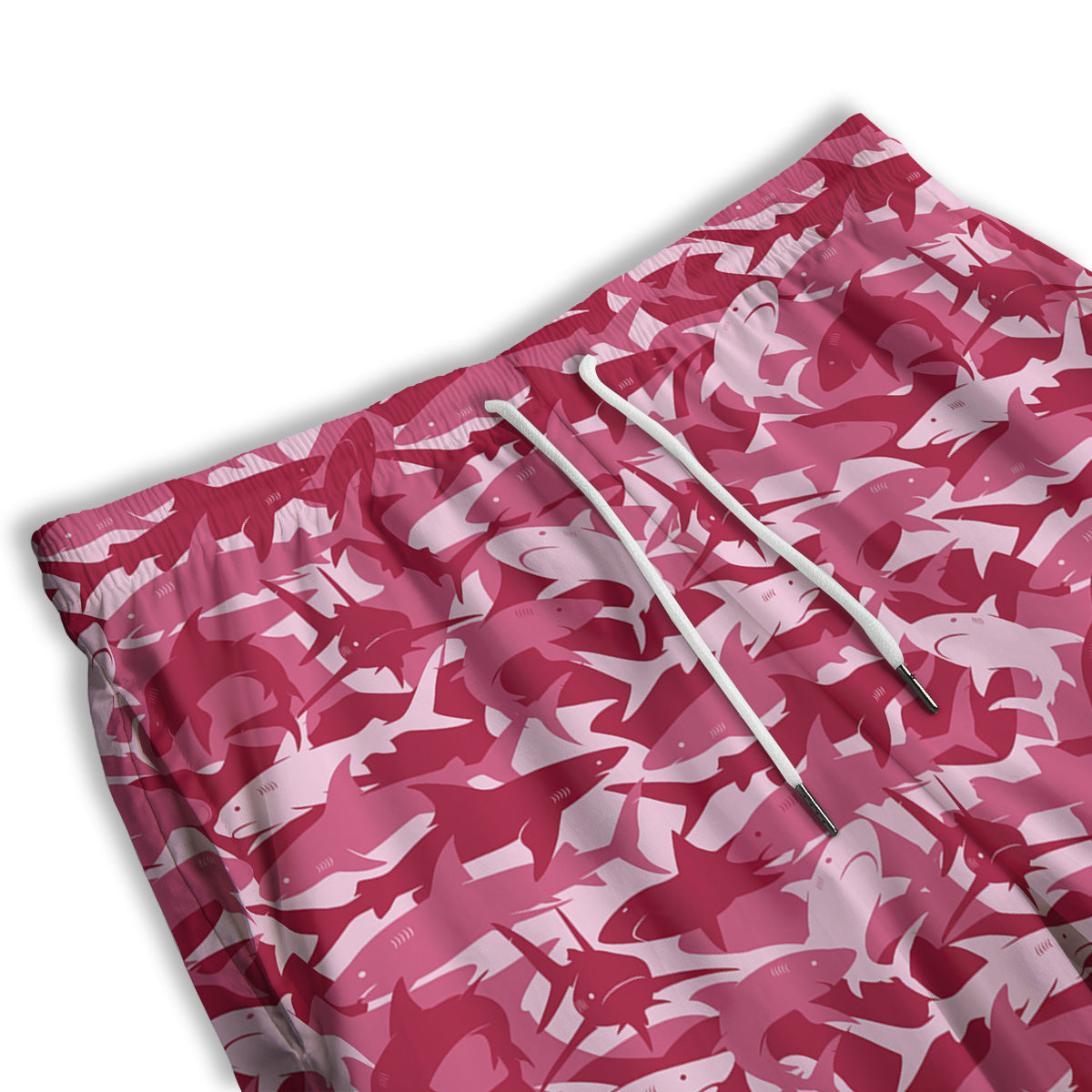 Abstract Pink Shark Camo Print Pattern Men's Athletic Shorts