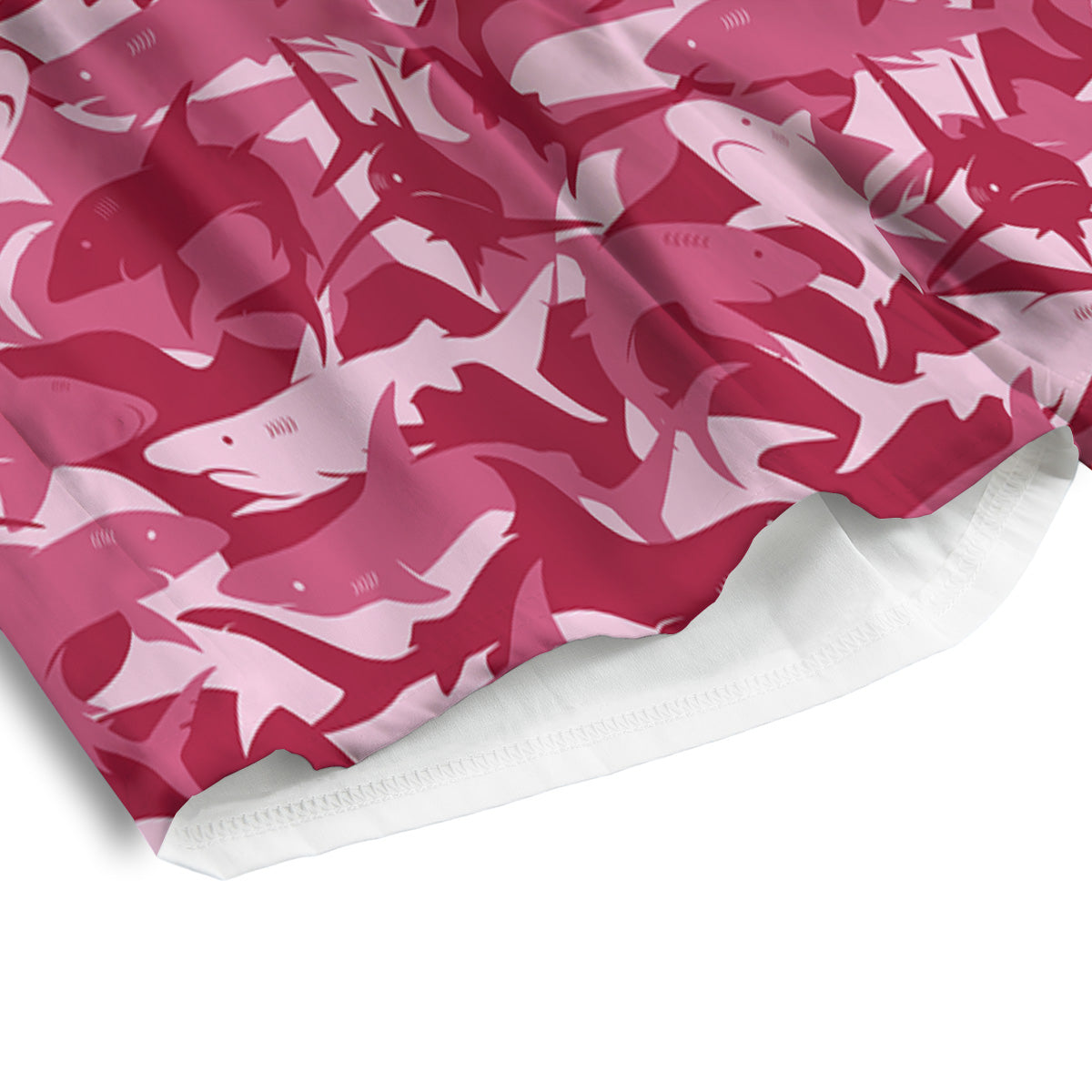 Abstract Pink Shark Camo Print Pattern Men's Athletic Shorts