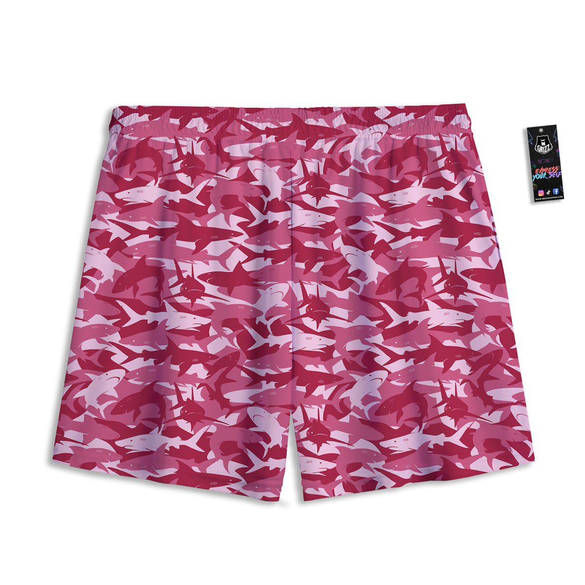 Aztec Dark Grey Print Pattern Mesh Shorts