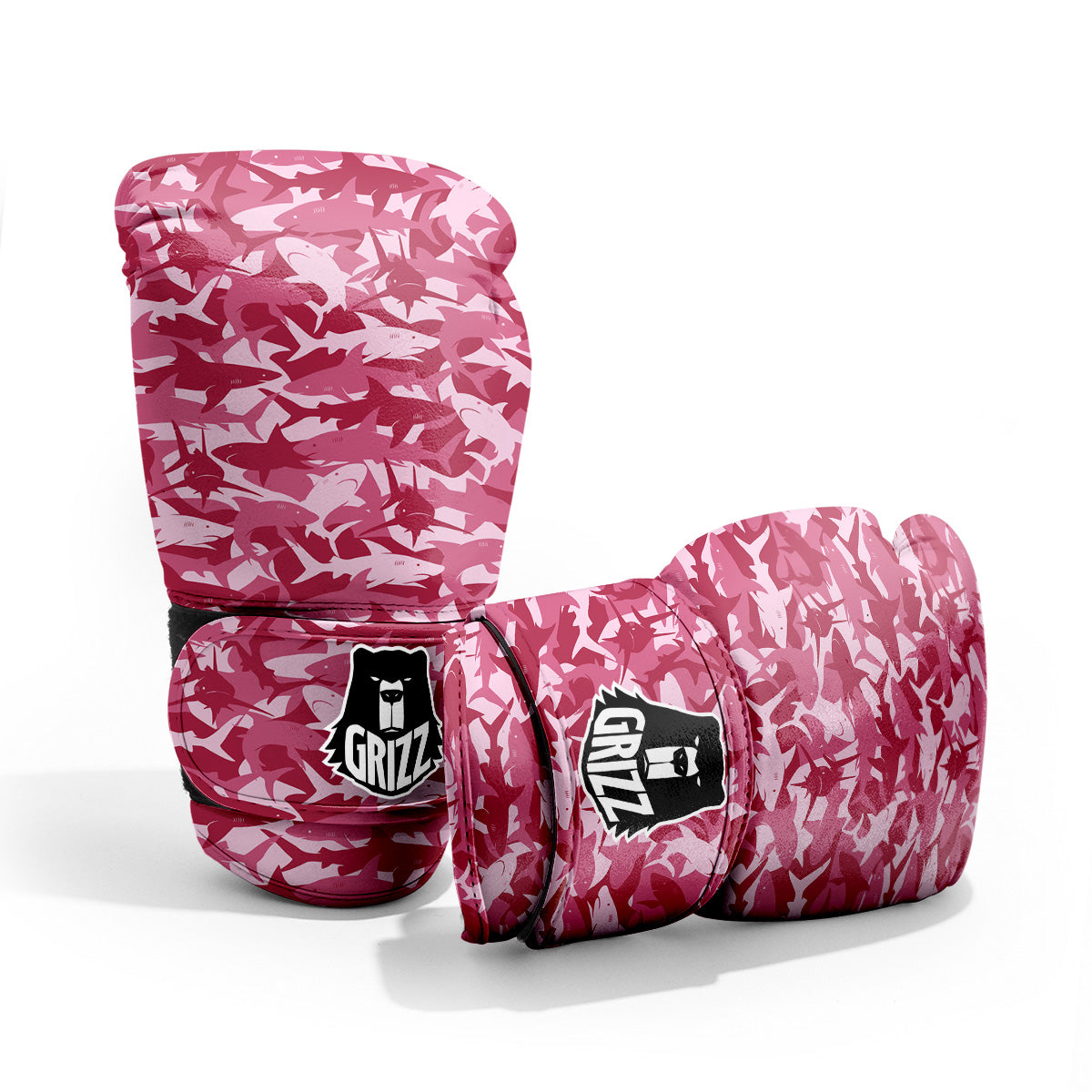 Abstract Pink Shark Camo Print Pattern Pro Boxing Glove
