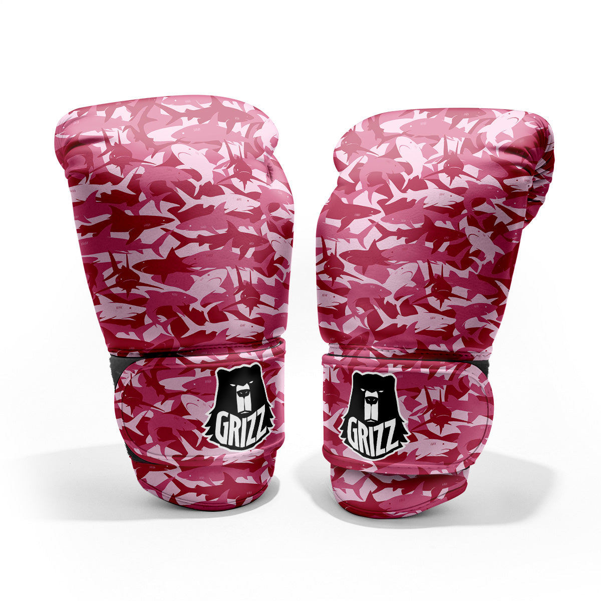 Abstract Pink Shark Camo Print Pattern Pro Boxing Glove