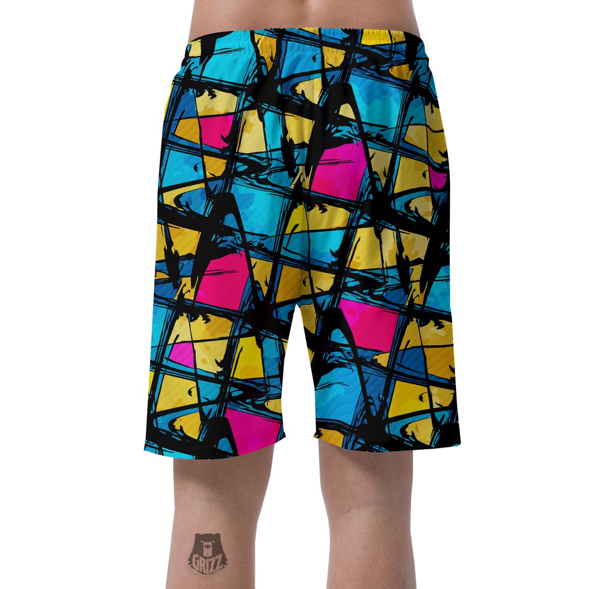 Abstract Psychedelic Graffiti Men's Shorts-grizzshop