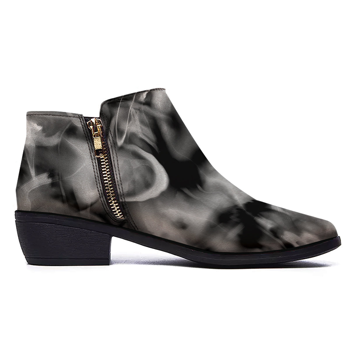 Abstract Psychedelic Liquid Smoke Print Ankle Boots-grizzshop