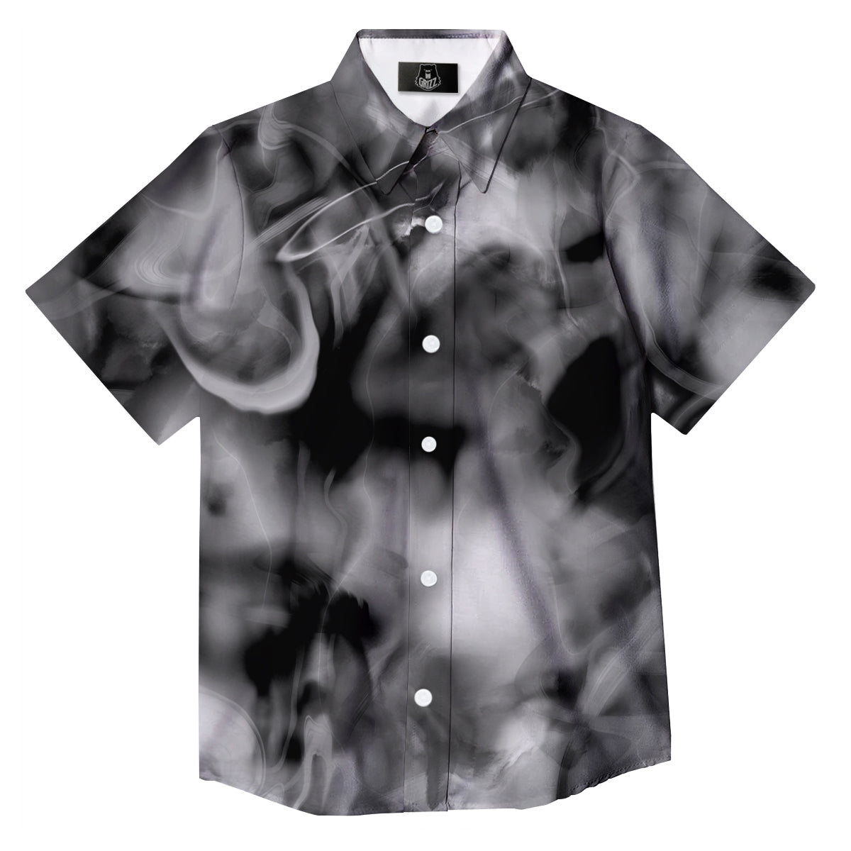 Abstract Psychedelic Liquid Smoke Print Button Up Shirt-grizzshop