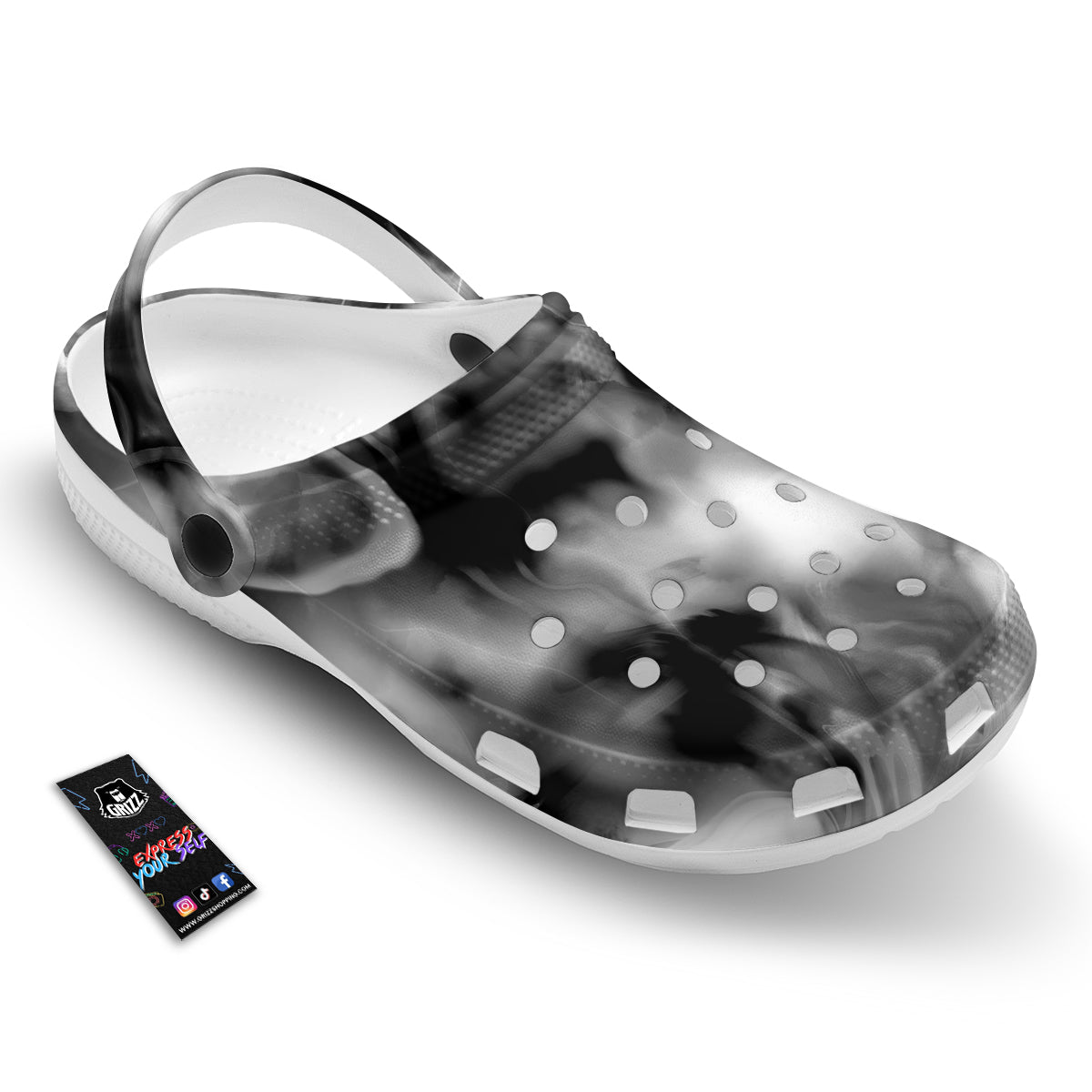Abstract Psychedelic Liquid Smoke Print Clog-grizzshop