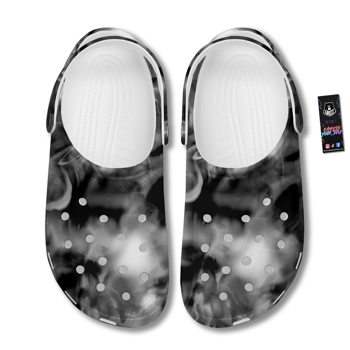 Abstract Psychedelic Liquid Smoke Print Clog-grizzshop