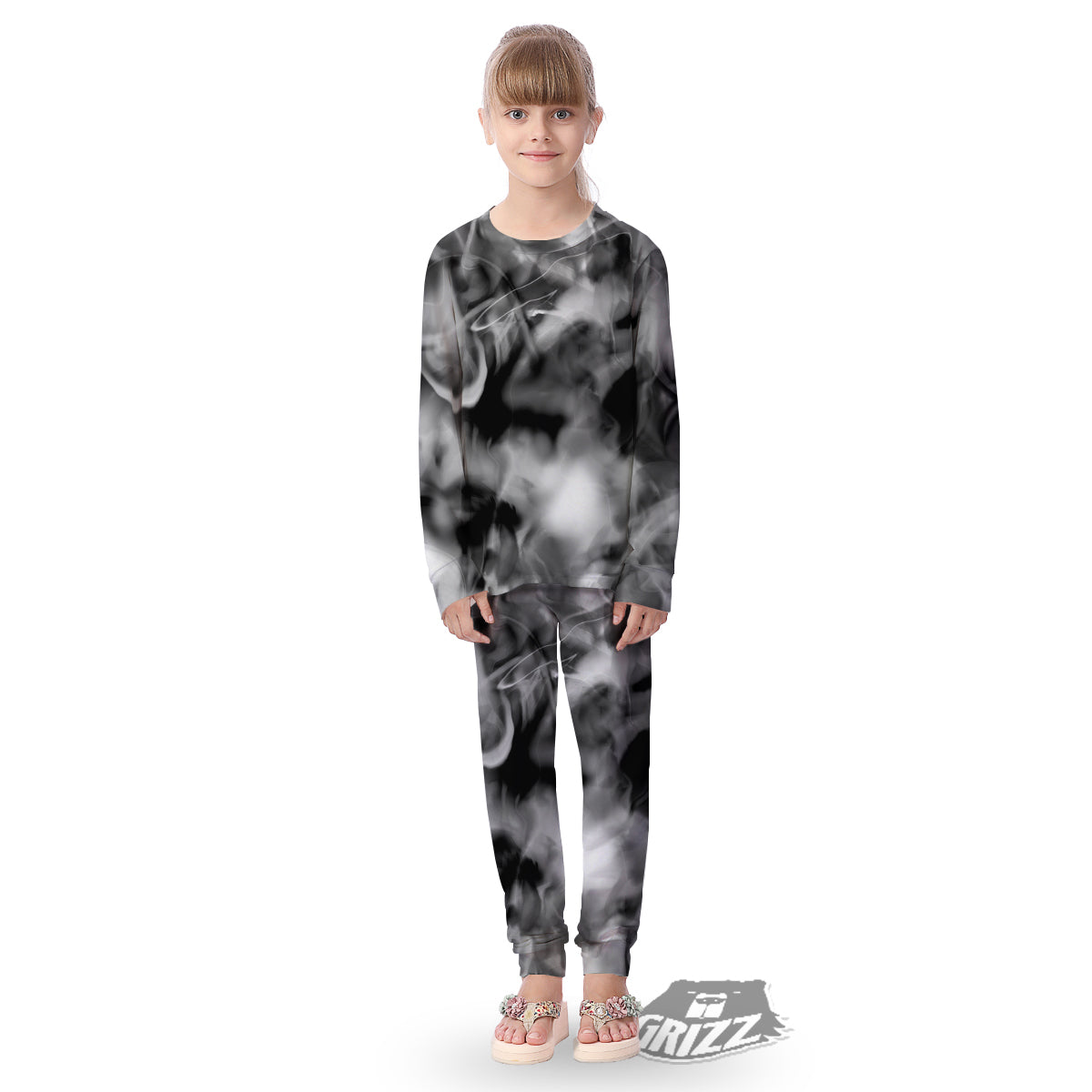 Abstract Psychedelic Liquid Smoke Print Kid's Pajamas-grizzshop