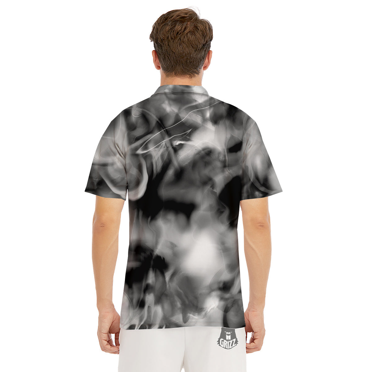 Abstract Psychedelic Liquid Smoke Print Men's Golf Shirts-grizzshop