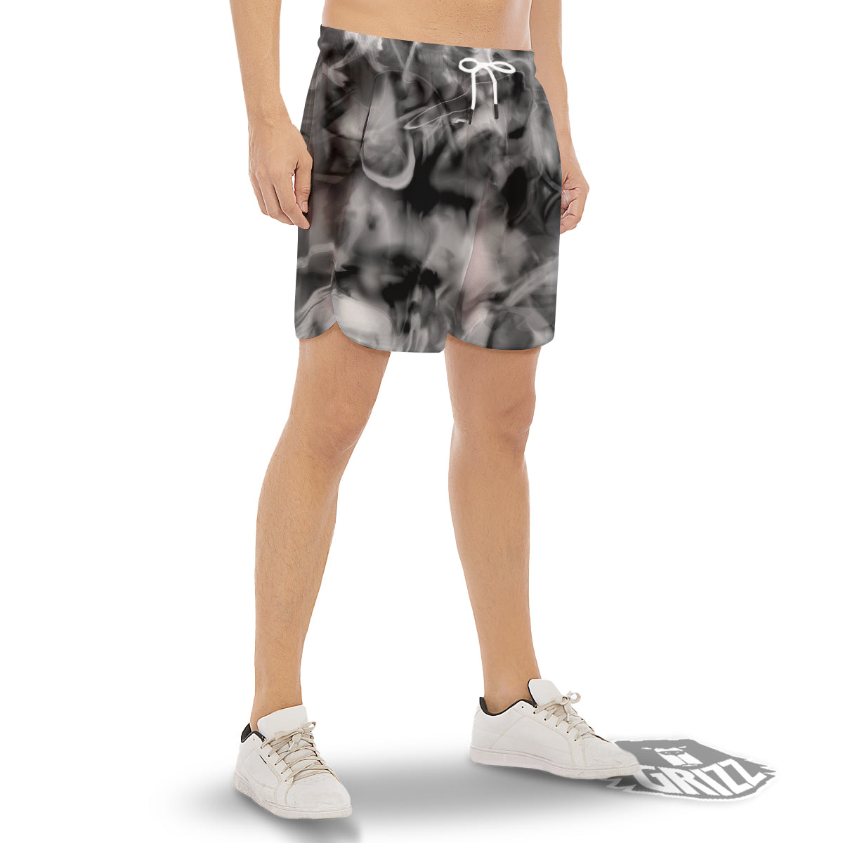 Abstract Psychedelic Liquid Smoke Print Men's Gym Shorts-grizzshop