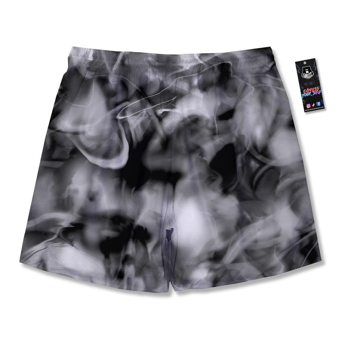 Abstract Psychedelic Liquid Smoke Print Men's Running Shorts-grizzshop