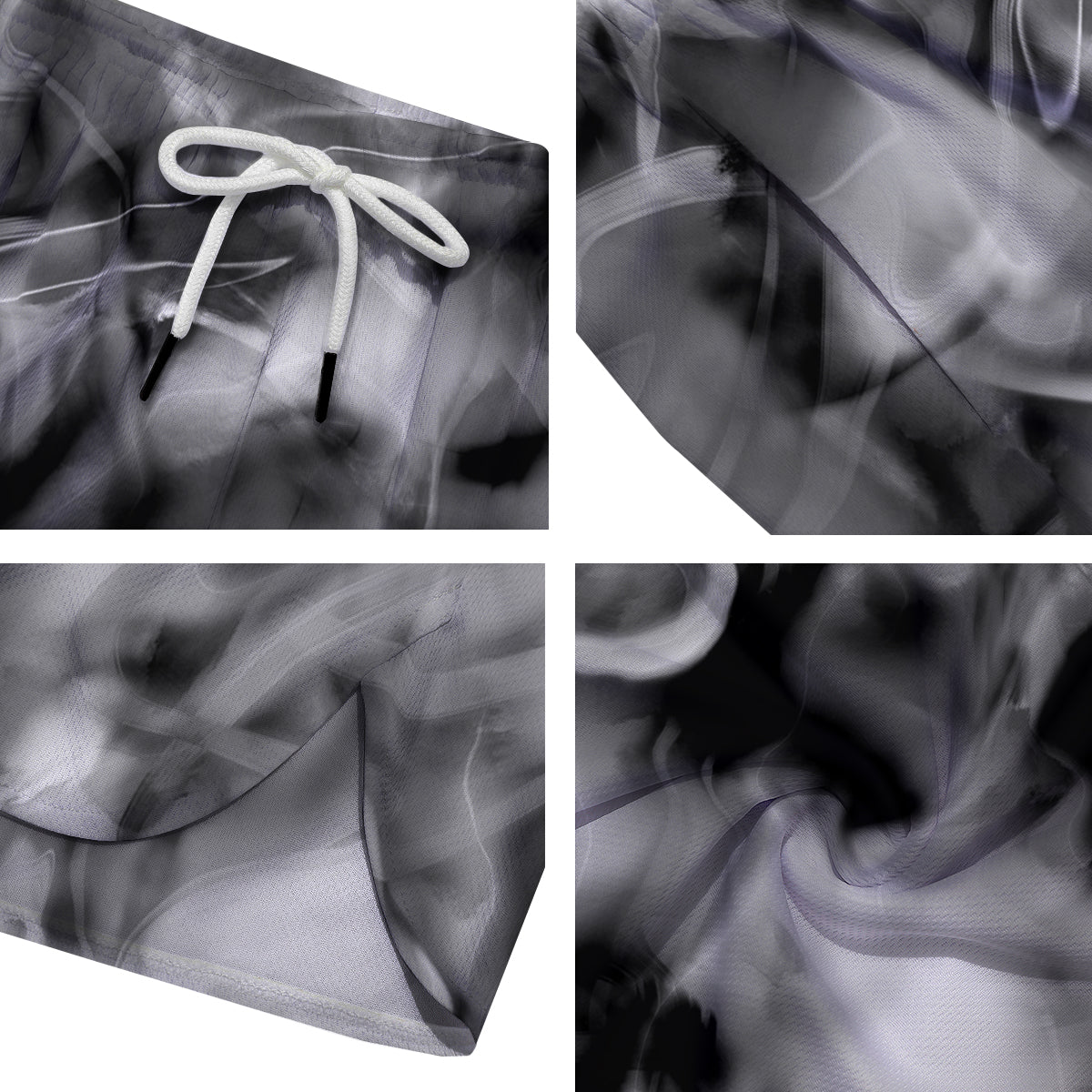 Abstract Psychedelic Liquid Smoke Print Men's Running Shorts-grizzshop