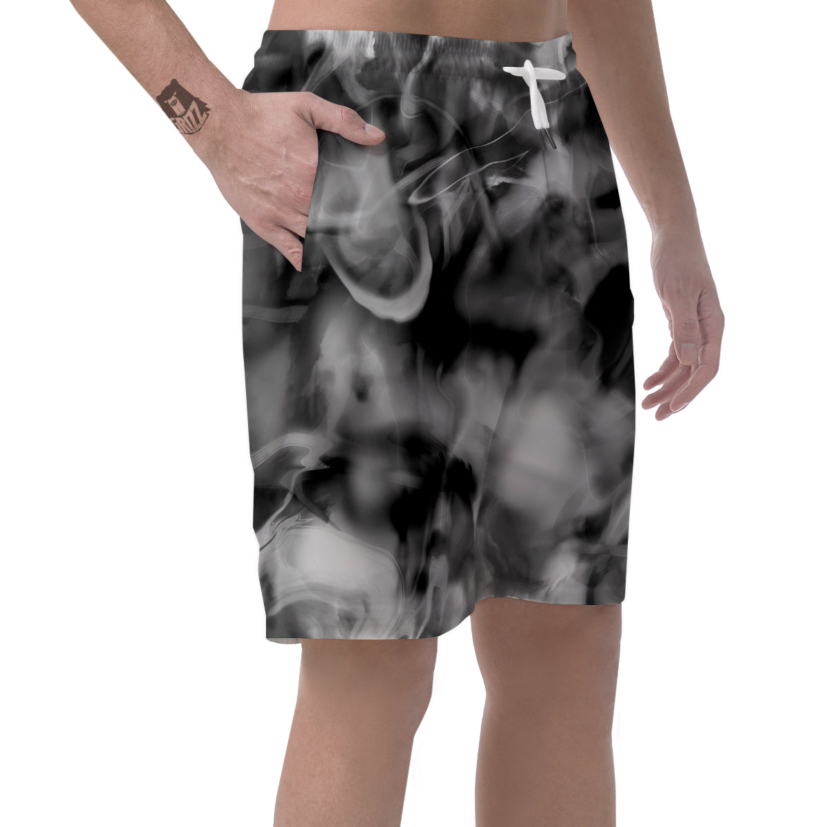 Abstract Psychedelic Liquid Smoke Print Men's Shorts-grizzshop