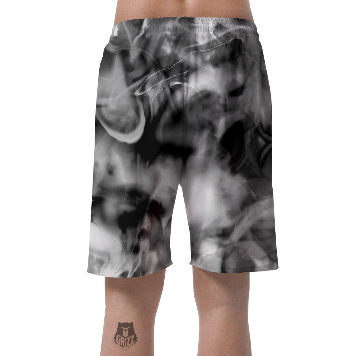 Abstract Psychedelic Liquid Smoke Print Men's Shorts-grizzshop