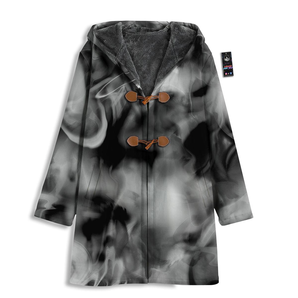 Abstract Psychedelic Liquid Smoke Print Men's Windbreaker Jacket-grizzshop