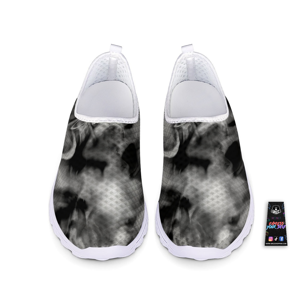 Abstract Psychedelic Liquid Smoke Print Nurse Shoes-grizzshop