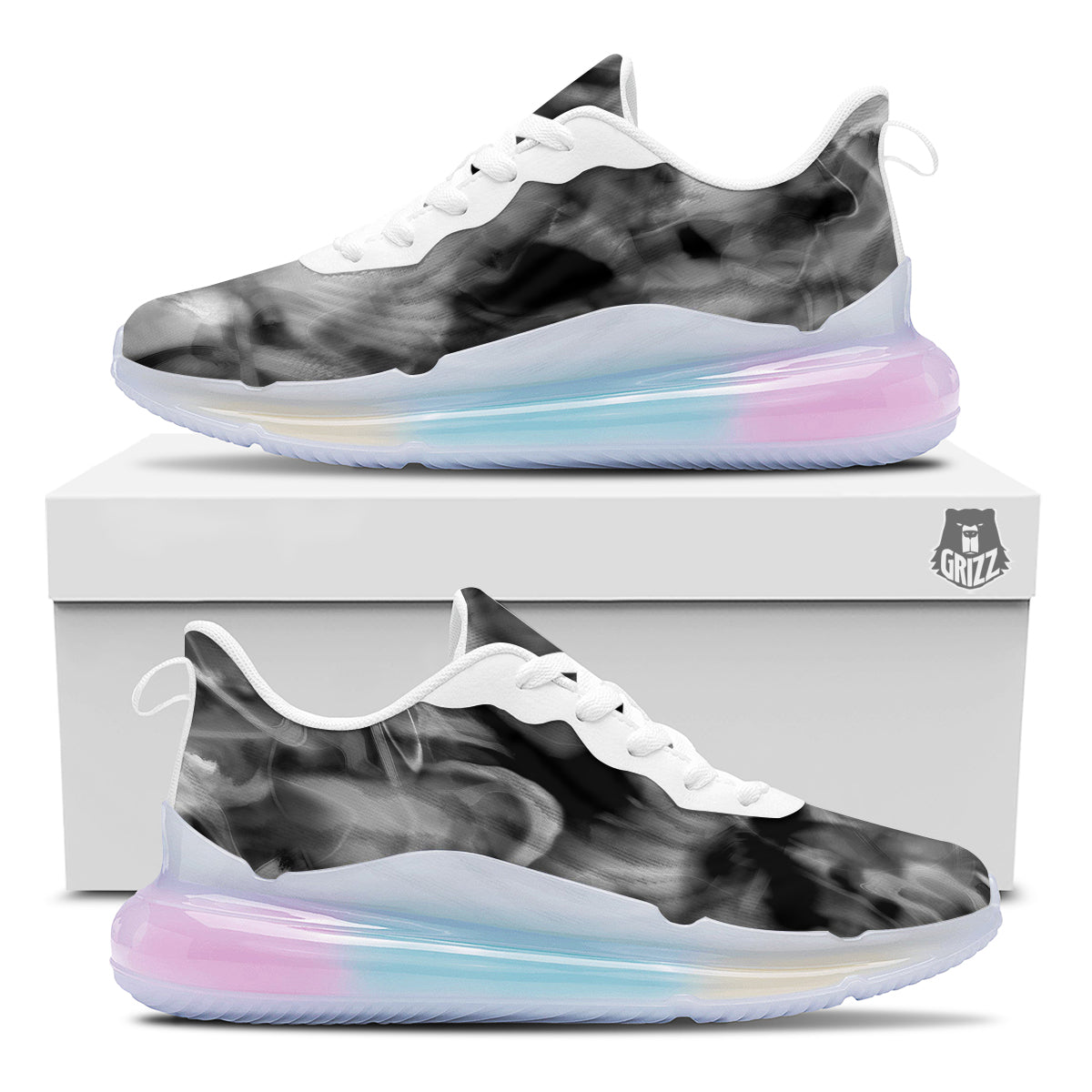 Abstract Psychedelic Liquid Smoke Print Running Sneakers-grizzshop
