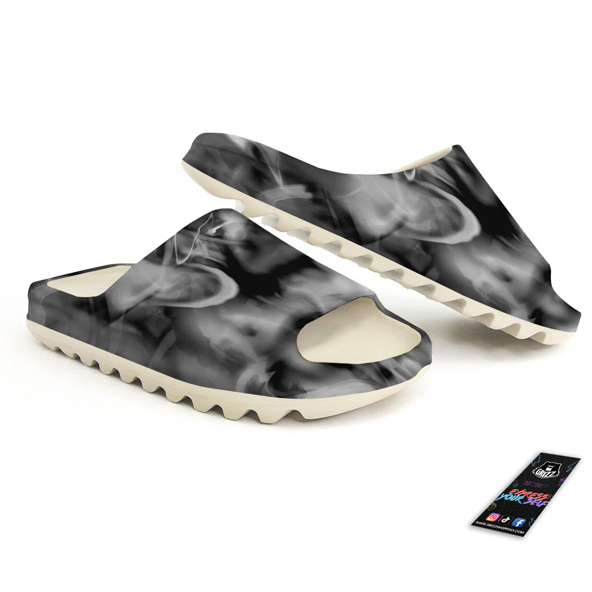 Abstract Psychedelic Liquid Smoke Print Sandals-grizzshop