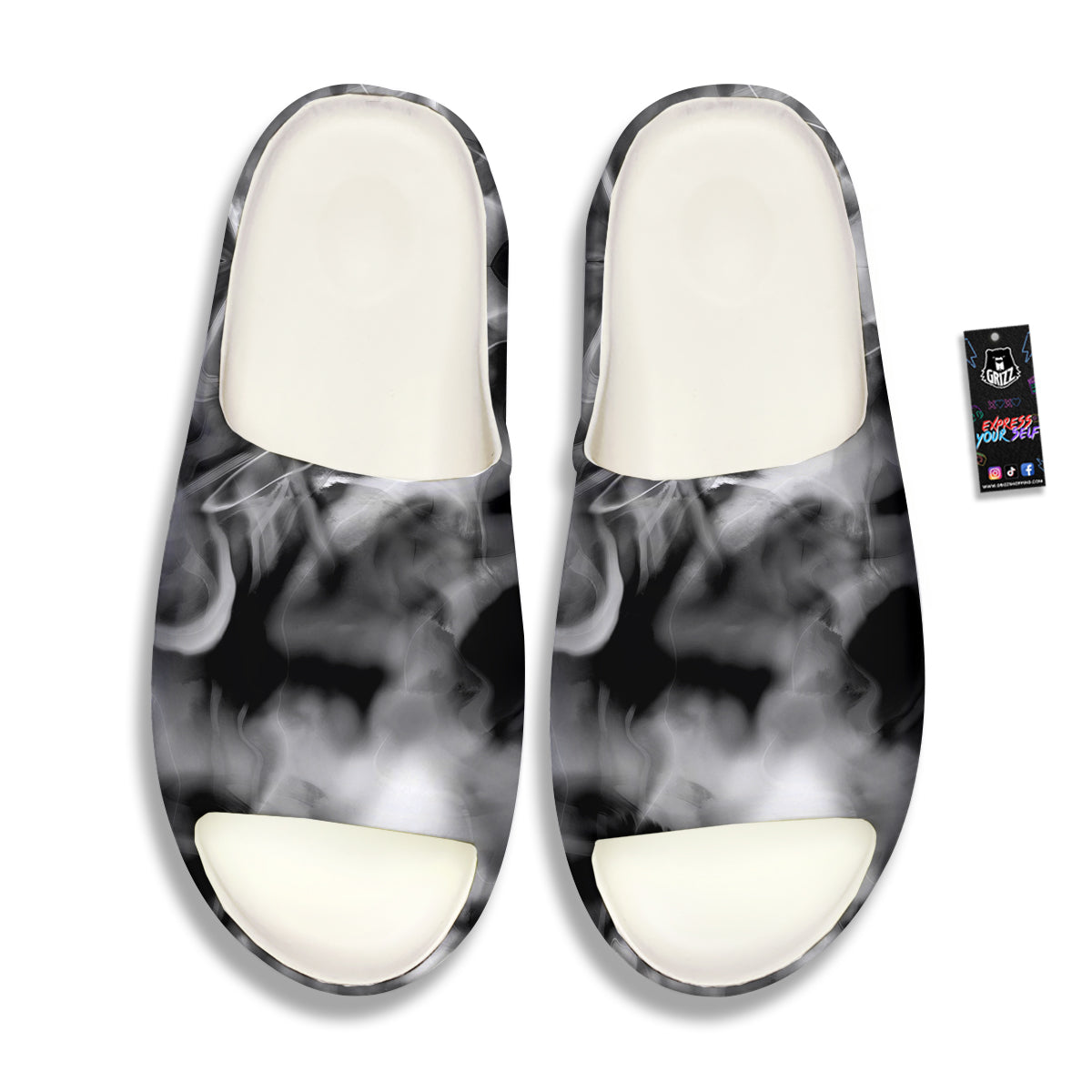Abstract Psychedelic Liquid Smoke Print Sandals-grizzshop