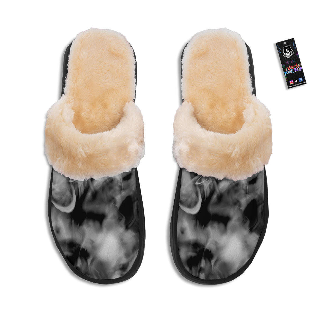 Abstract Psychedelic Liquid Smoke Print Slippers-grizzshop