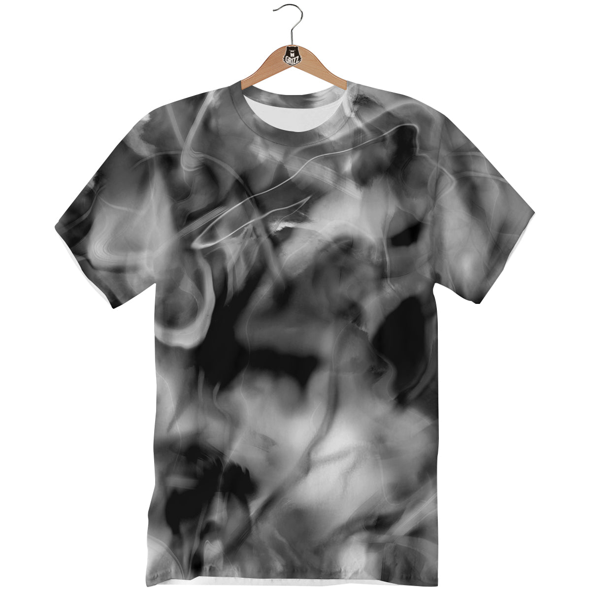Abstract Psychedelic Liquid Smoke Print T-Shirt-grizzshop