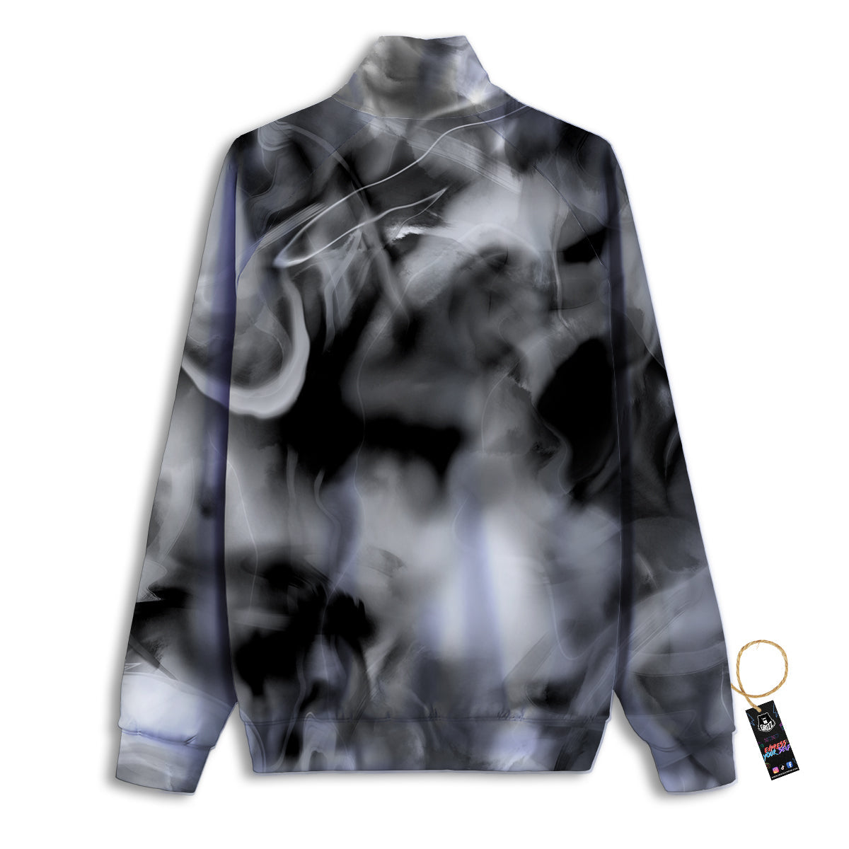 Abstract Psychedelic Liquid Smoke Print Track Jacket-grizzshop